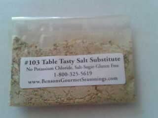 Table Tasty No Potassium Chloride Salt Substitute 3 oz Bottle - Benson's  Gourmet Seasonings