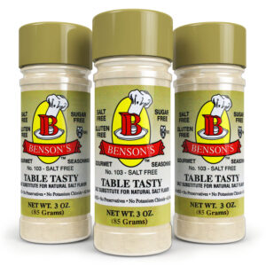 Table Tasty No Potassium Chloride Salt Substitute 3 oz Bottle - Benson's  Gourmet Seasonings