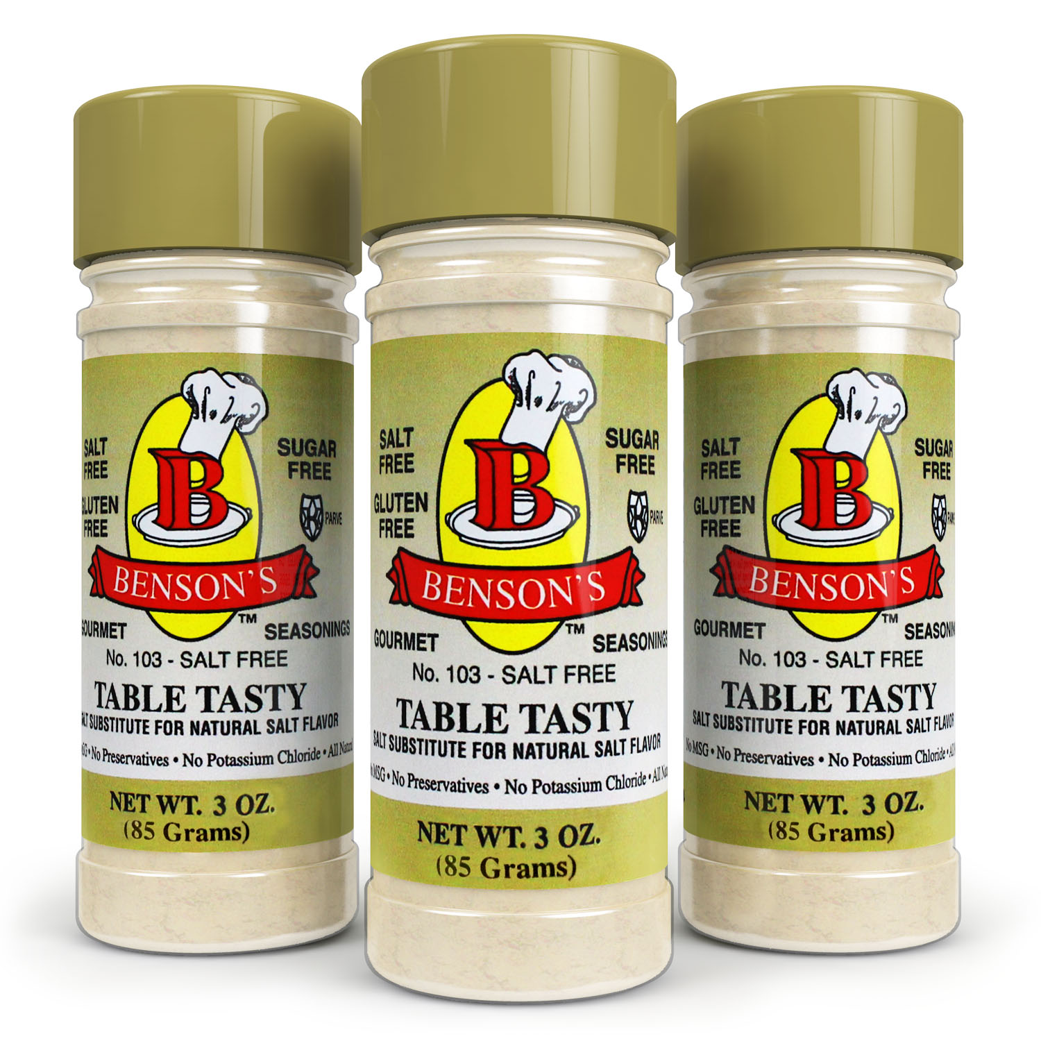 Table Tasty Original Salt Substitute 3 Pack (3 bottles of Table Tasty) -  Benson's Gourmet Seasonings