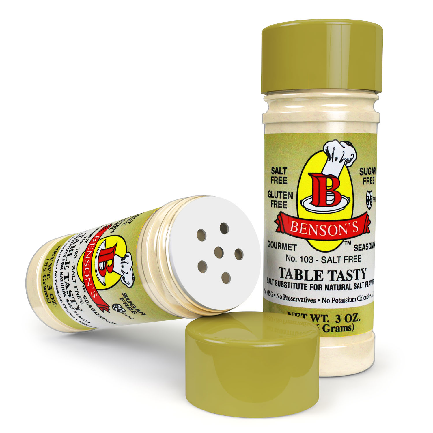 Table Tasty Original Salt Substitute 3 Pack (3 bottles of Table Tasty) -  Benson's Gourmet Seasonings
